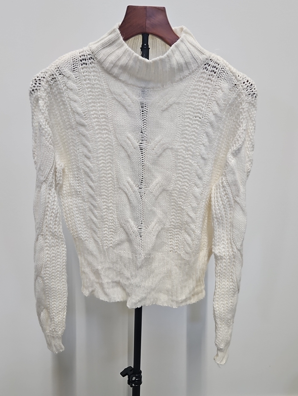 American Rag Cream Cable Knit Turtleneck Sweater